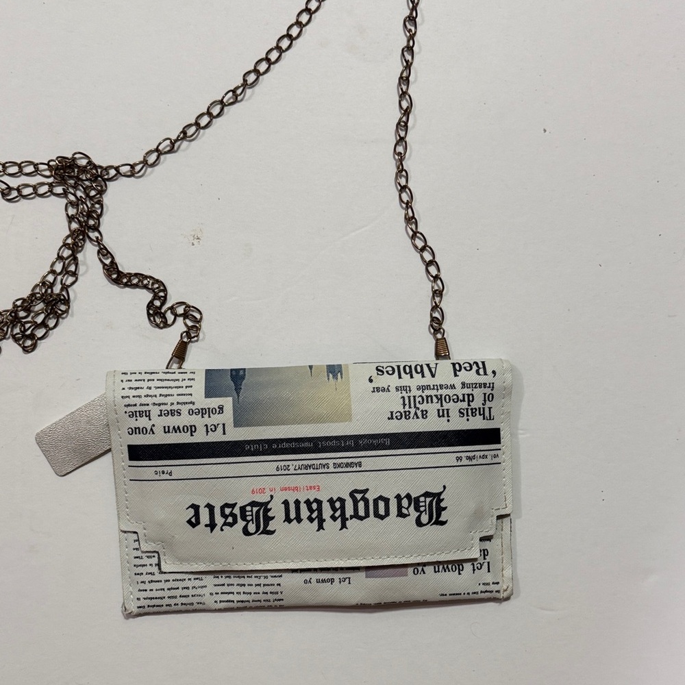 Newspaper Print Crossbody Bag